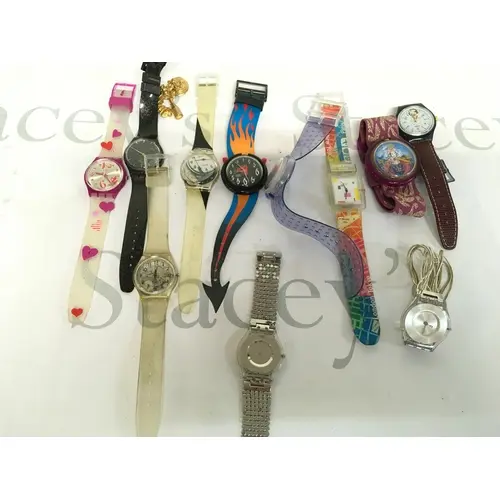 collection features vintage Swatch wristwatches from the 199...