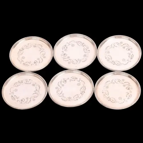 GEORG JENSEN - a set of 6 Art Nouveau style Danish sterling ...