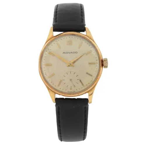 A gentleman's mid 1950's 18ct gold Movado manual wind wrist ...