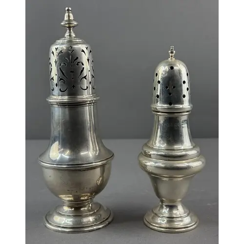Silver: a baluster sugar caster by William Comyns, London 19...