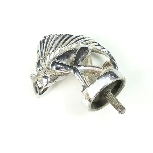 Art Deco Chrome Native American pathfinder car mascot, desig...