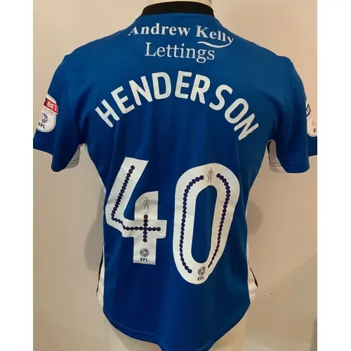 Rochdale 2017 - 2018 Match Worn Football Shirt: Blue short s...