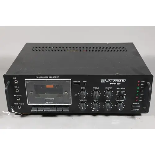 A Uniword Cassette Deck and PA Amplifier Model UWCR-600