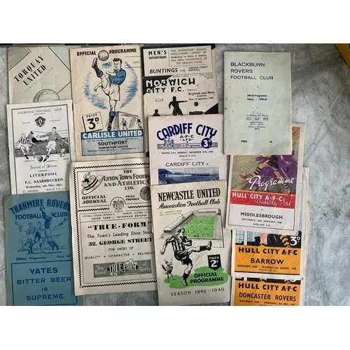 1940s + 1950s Football Programmes: Includes 47/48 Hull v Mid...
