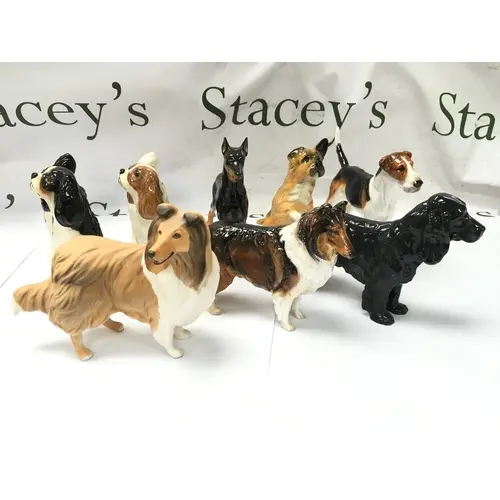 collection of vintage ceramic and porcelain dog figurines, i...