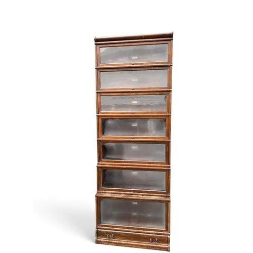 A GLOBE WERNICKE SEVEN TIER BOOKCASE 87cm x 243cm x 37cm...