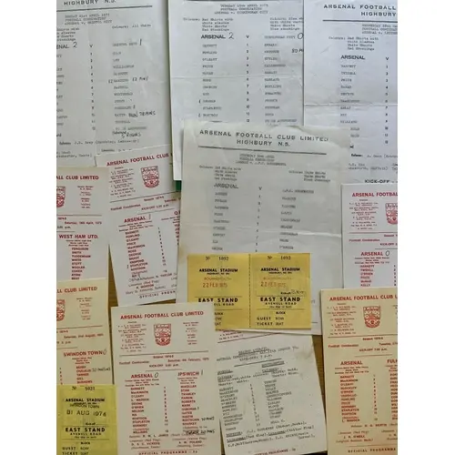 74/75 Arsenal Reserve + Youth Football Programmes: Single ca...