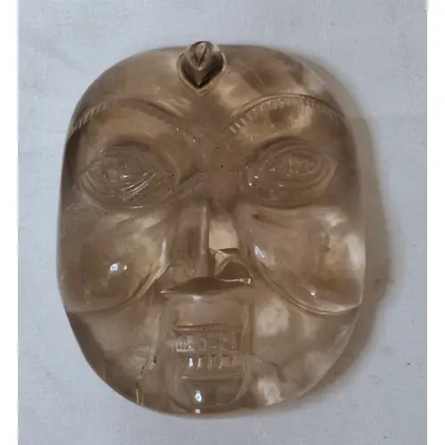 Asian/South American Quartz/Crystal Head of a Buddha, carved...