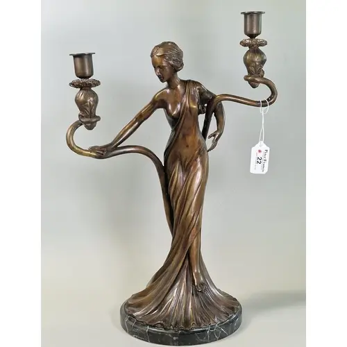 After Louis-Ernest Barrias (1841-1905), bronze Art Nouveau s...