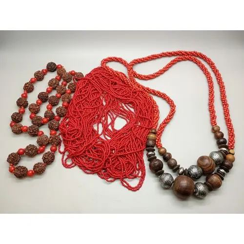 Three coral necklaces