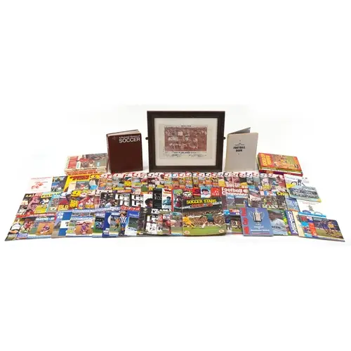 Football memorabilia including Soccer Stars 1974-75 complete...