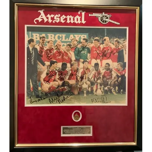 Arsenal 1988 - 1989 League Winners Signed Framed Football Ph...