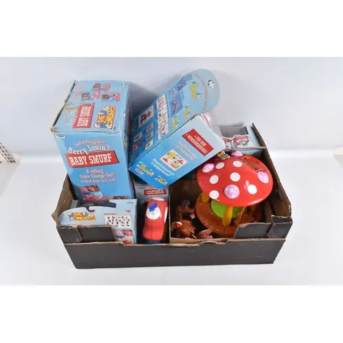 SEVEN VINTAGE PEYO IRWIN AND IDEAL SMURF TOYS, to include an...