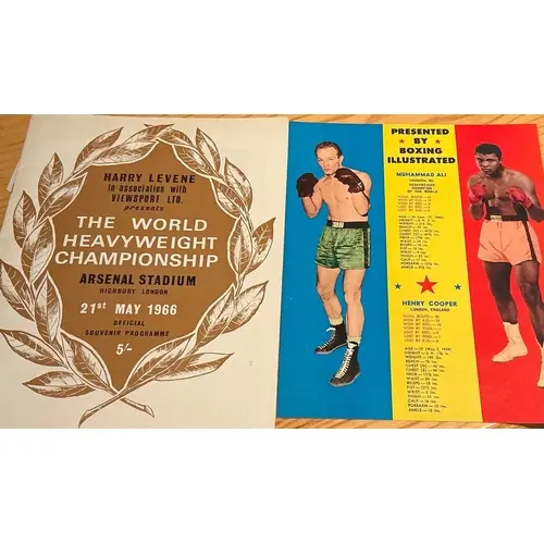 Henry Cooper v Ali Boxing Programme + Ticket: From the bout ...