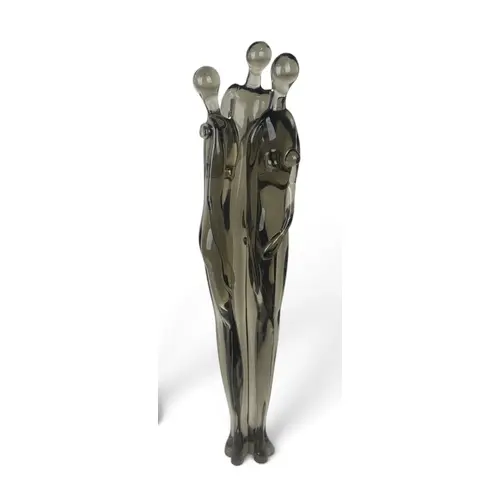 A GLASS SCULPTURE OF THE THREE GRACES 76cm H ...
