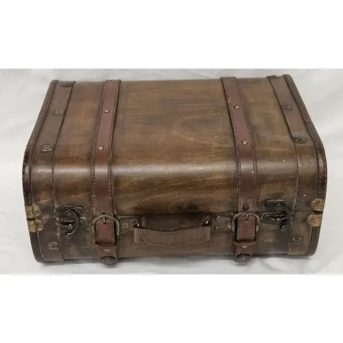 Antique Style Wooden Storage Box in the form of a trunk appr...