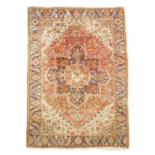 A Heriz carpet, mid-20th century, the central lobed medallio...