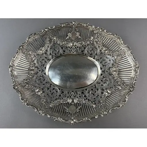 Silver: a German white metal fruit bowl, bearing 800 grade m...