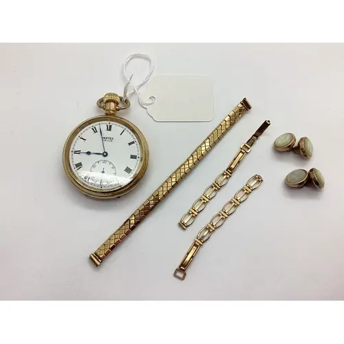 Verte Revue Gold Plated Cased Openface Pocket Watch, the sig...