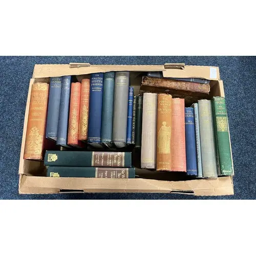 Two boxes containing mixed books to include The Poetical Wor...