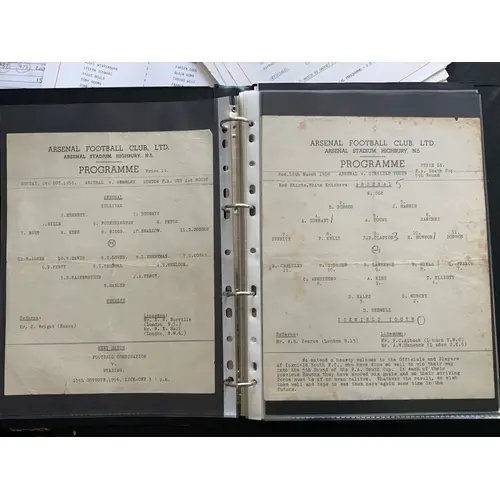 Arsenal Single Sheet Home Reserve + Youth Football Programme...