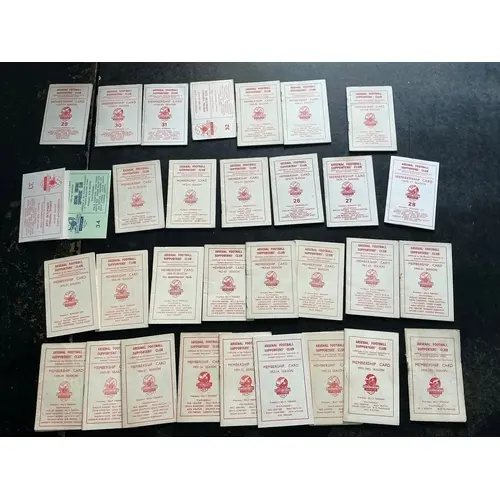 Arsenal Membership Card Collection: Complete run from 50/51 ...