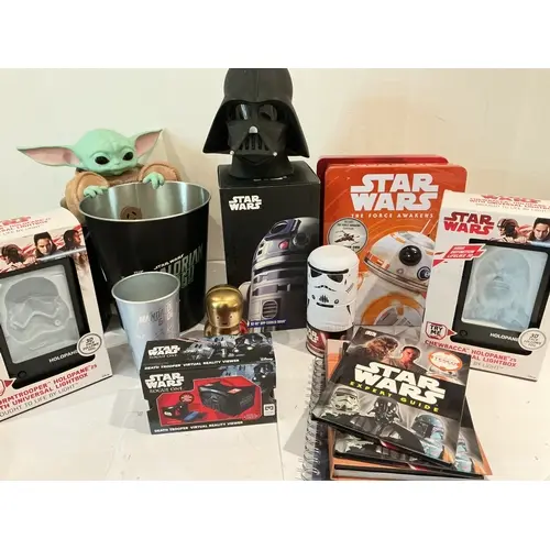 A Collection of Star Wars Merchandise, Books, Lego Mini Figu...