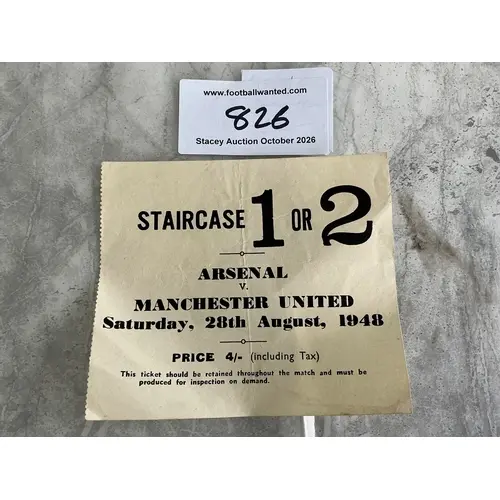48/49 Arsenal v Manchester United Football Ticket: Rare tick...