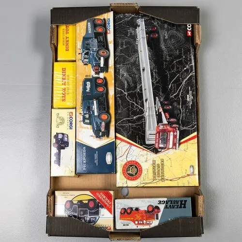 Tray containing boxed Corgi and Atlas diecast models to incl...