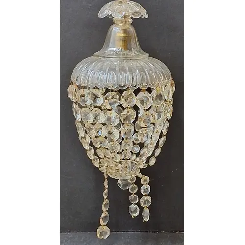 Glass Chandelier with crystal drops
