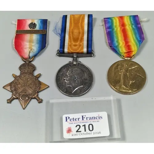 WW1 British ‘Mons’ trio awarded to 27642 M. Sgt. W. A. Waddi...