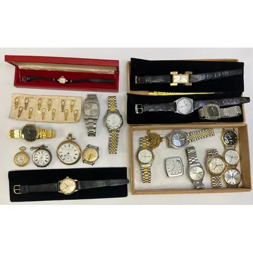 Assorted wristwatches to include pocket watches etc.