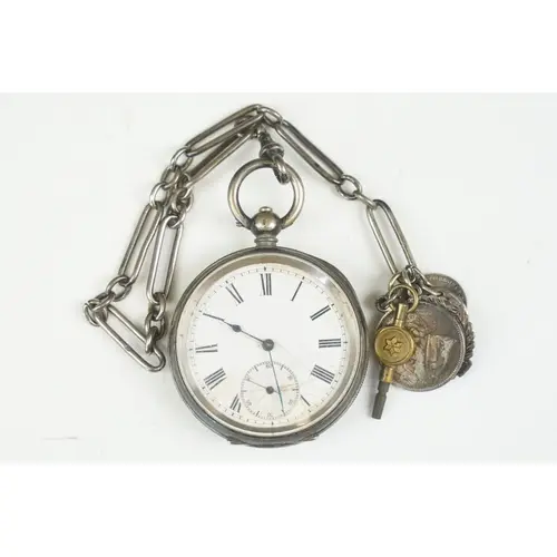Continental silver cased pocket watch, stamped '0.935', the ...