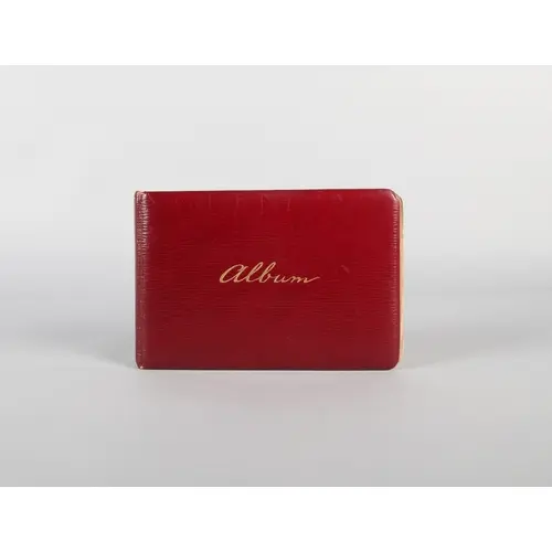 Red Moroccan Edwardian autograph / album book, containing Dr...