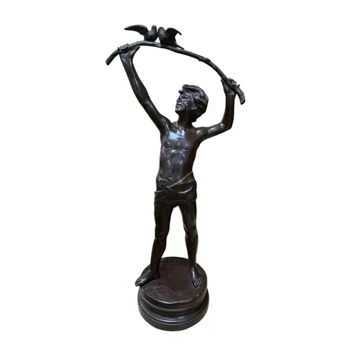 After Étienne-Henri Dumaige, Charmeur, a patinated bronze fi...