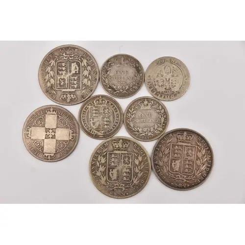 Silver. 8x circulated Queen Victoria .925 silver coins; note...
