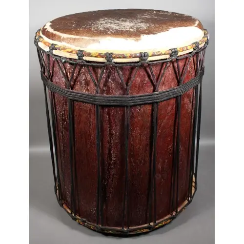 Vintage African tribal drum possibly Kambala drum with Prote...