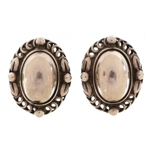 Georg Jensen, pair of mid century Danish silver clip on earr...