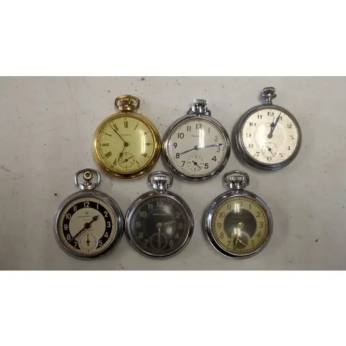 A quantity of open-face pocket watches, various dial designs...