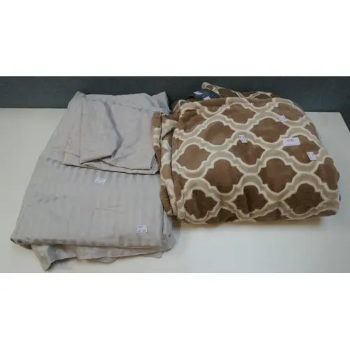 A Super king duvet cover and 2 pillow cases and a printed ve...