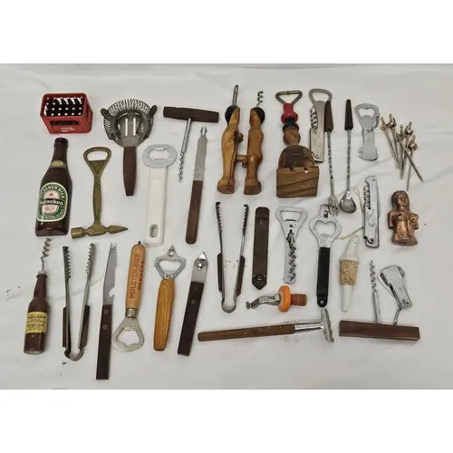 Vintage Bottle Openers & bar tools, incl. comical, Heineken,...