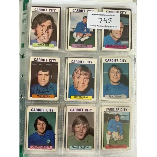 Cardiff City 1971 Signed A+BC Football Cards: 12 signed card...
