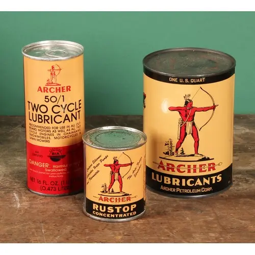 Petroliana - a vintage American one quart oil can, ARCHER LU...