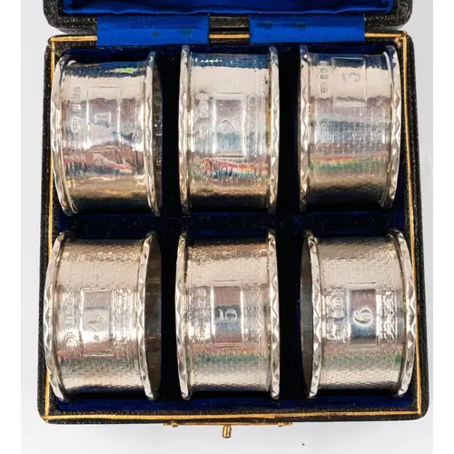 Silver: a boxed set of six numbered napkin rings by Charles ...