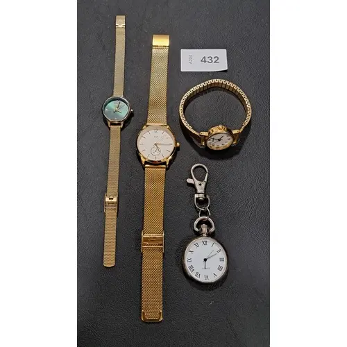 THREE WRISTWATCHES AND A FOB STYLE WATCH comprising a Sekond...