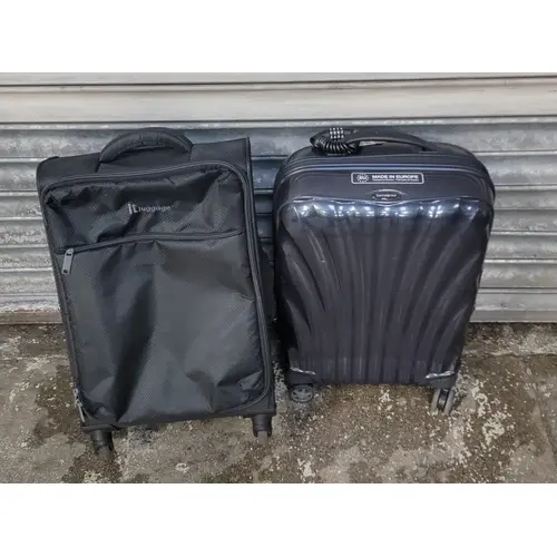 TWO SUITCASES INC. SAMSONITE SPINNER WHEEL- GREY Note: cases...