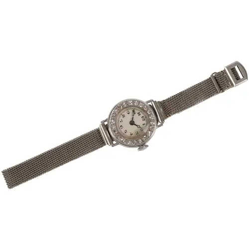 A lady's Art Deco diamond wristwatch, 1920s, the circular wh...