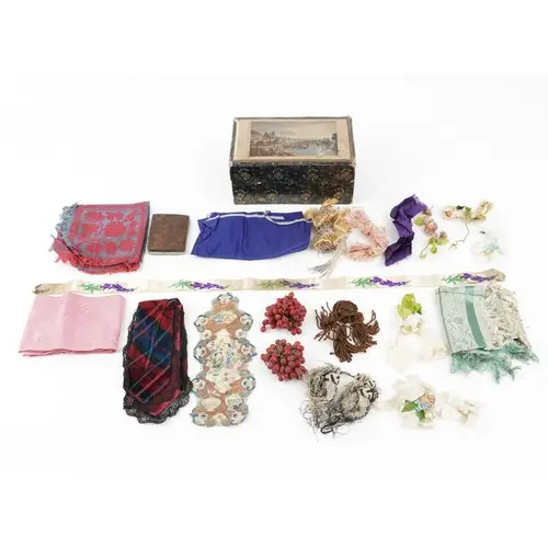 Antique and later textiles and appliqué including a Chinese ...