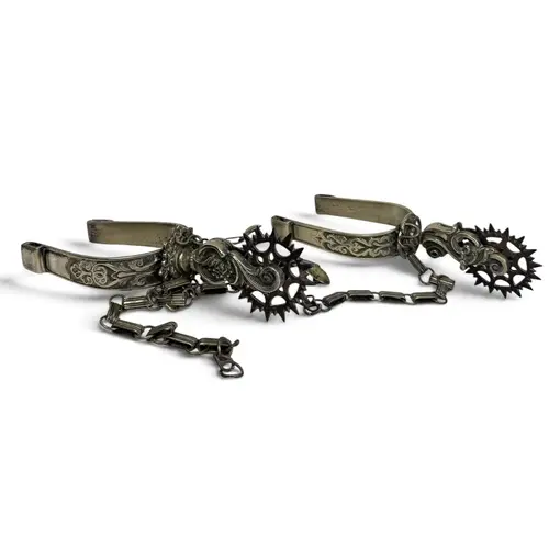 A PAIR OF 19TH C SPANISH COLONIAL, SOUTH AMERICAN WHITE META...