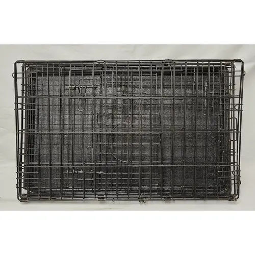 As New Pet Crate, black metal approx. 76cm W x 48cm D x 52cm...